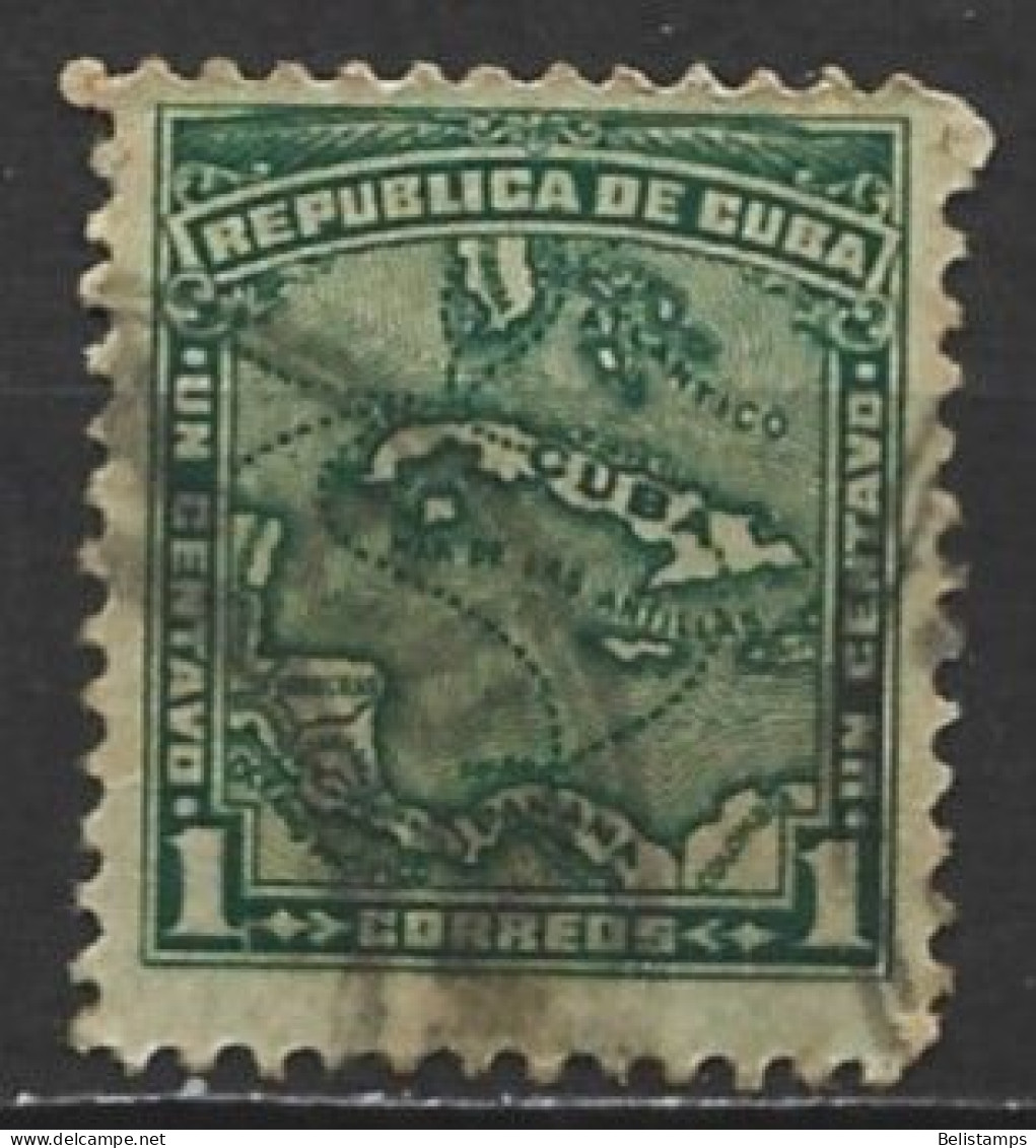 Cuba 1914. Scott #253 (U) Map Of Cuba - Oblitérés