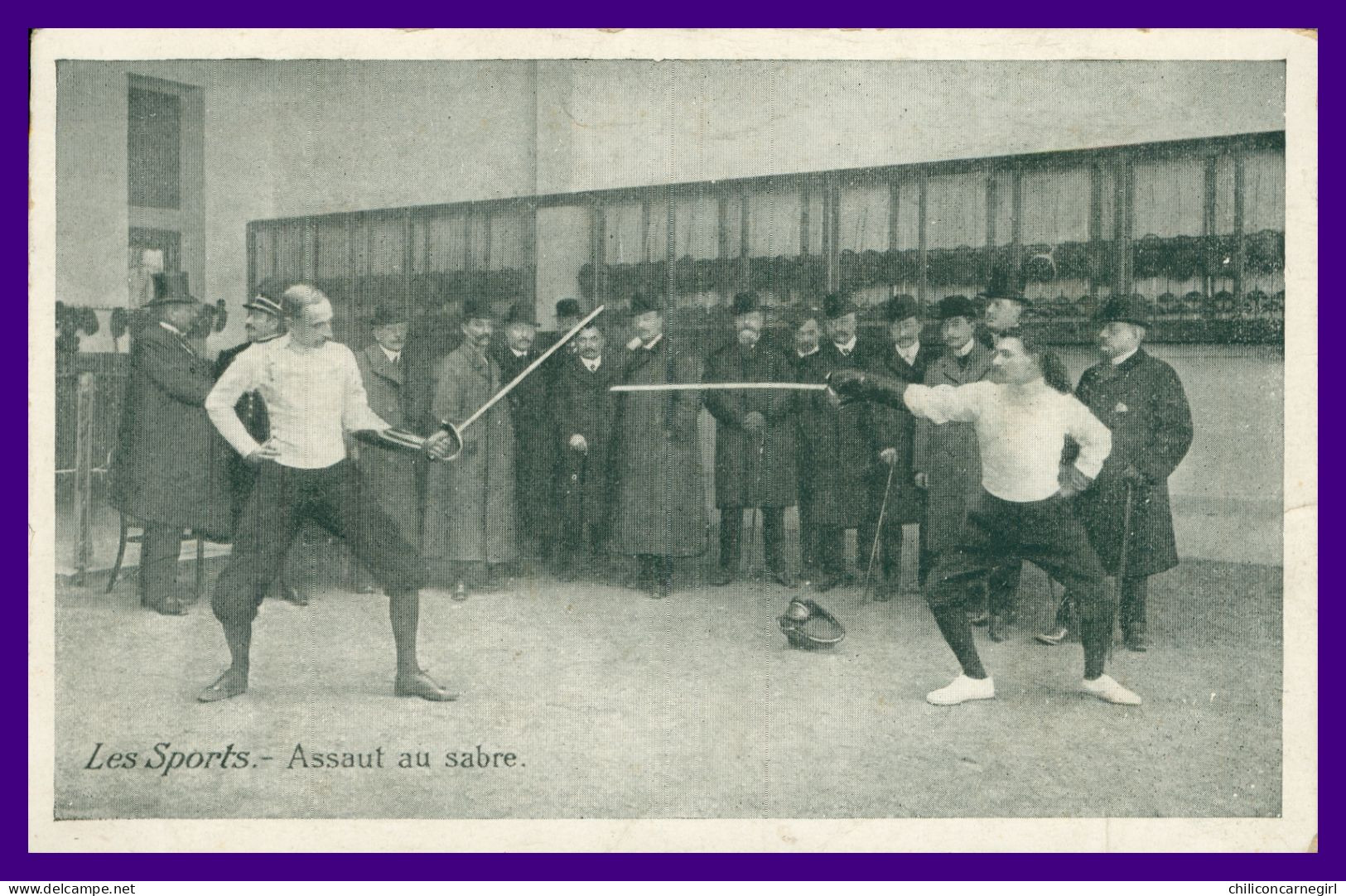 * LES SPORTS - Assaut Au Sabre - Escrime - Concours - Animée - Imp. EMILE PECAUD - Escrime