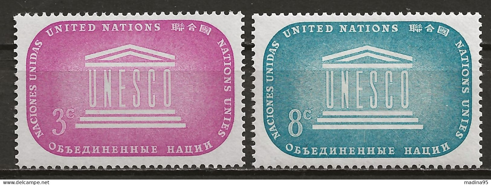 NATIONS-UNIES - NEW-YORK: **, N° YT 33 Et 34, TB - Unused Stamps