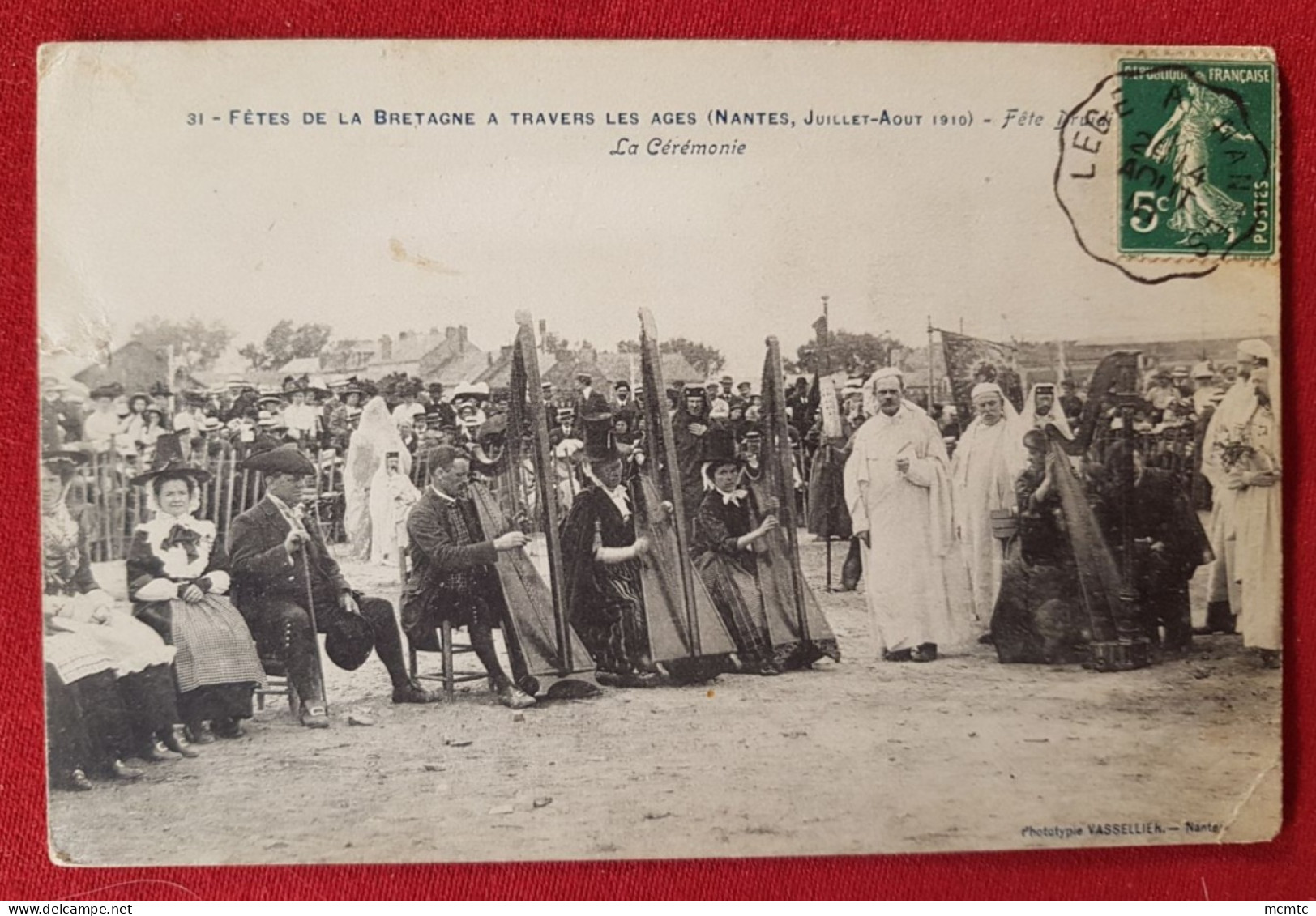 CPA - Fêtes De La Bretagne à Travers Les âges (  Nantes Juillet Aout 1910 ) Fête Druidique -  La Cérémonie (harpe ) - Nantes