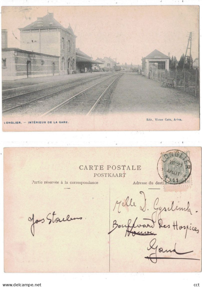 Longlier  Intérieur De La Gare   Edit. Victor Caën Arlon   STATION STATIE GARE - Neufchâteau