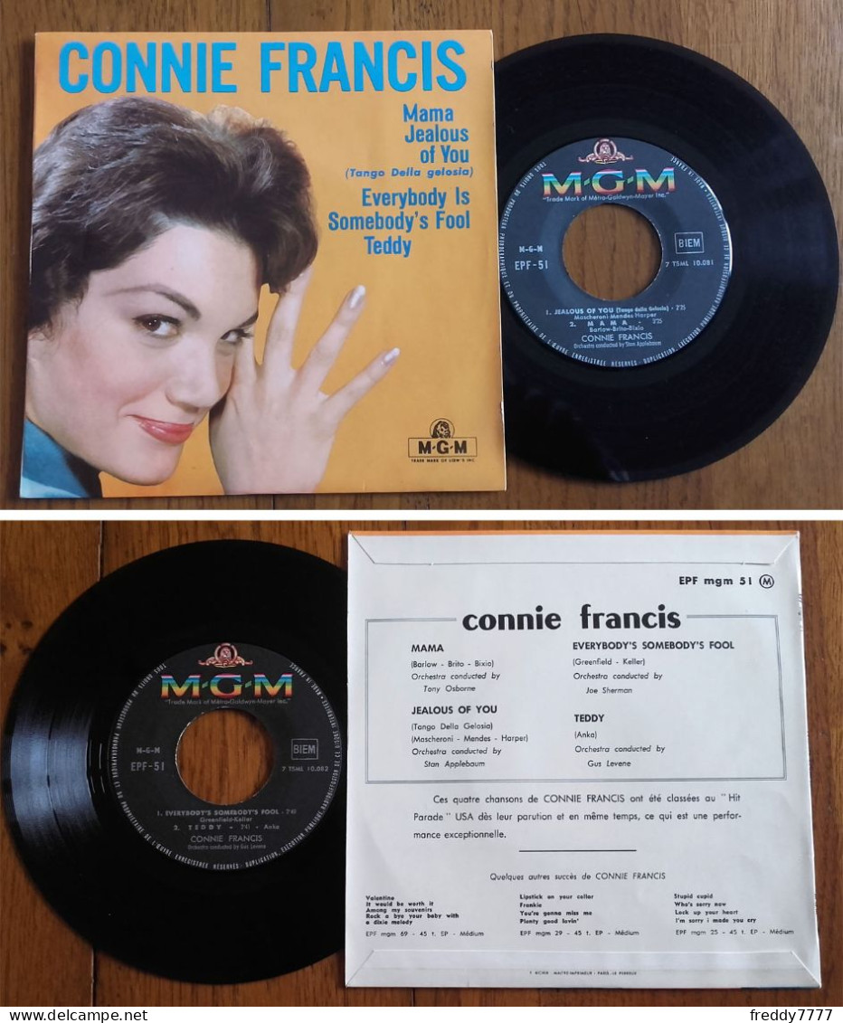 RARE French EP 45t RPM BIEM (7") CONNIE FRANCIS «Mama» (1960) - Collectors