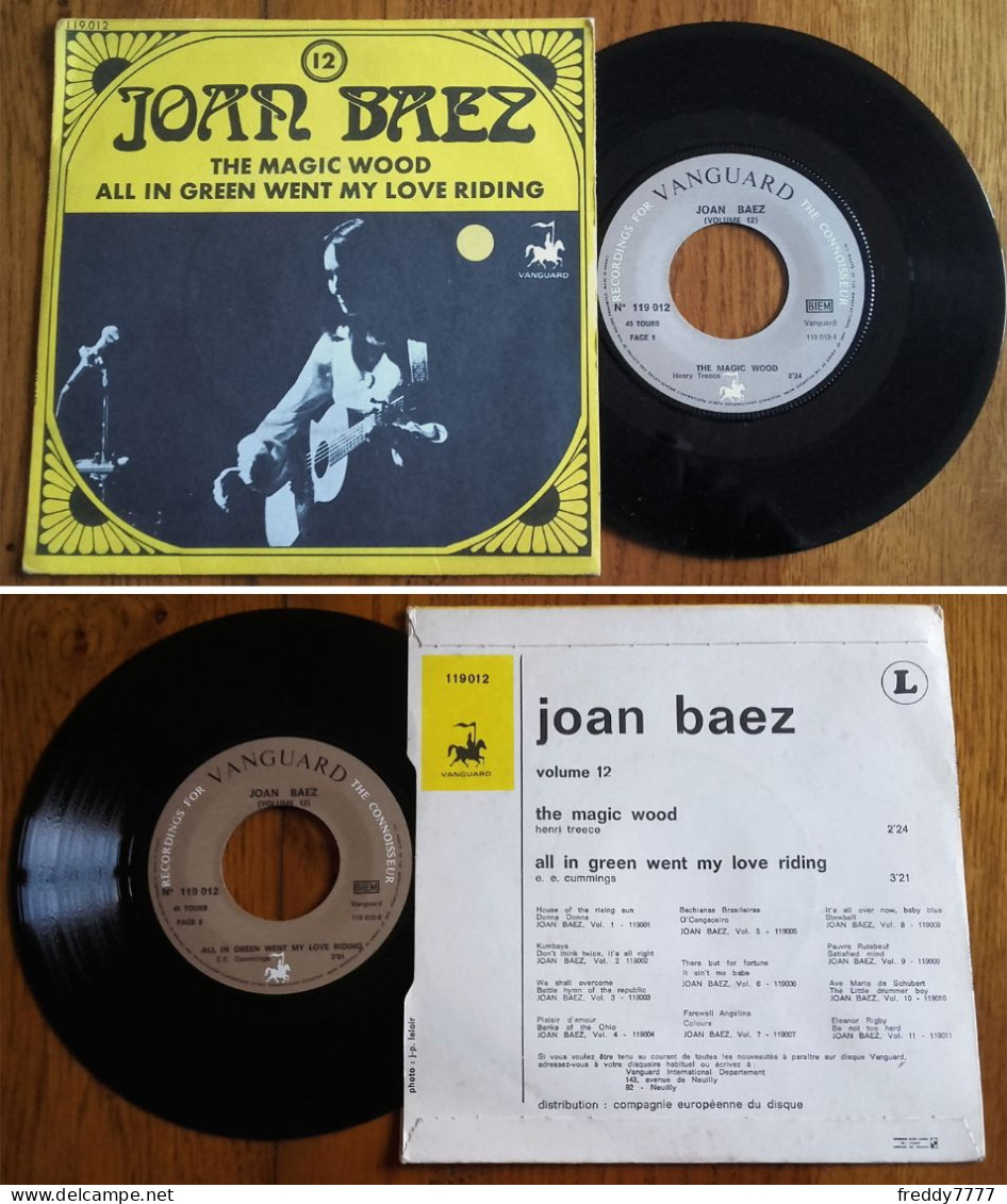 RARE French SP 45t RPM BIEM (7") JOAN BAEZ «Volume 12» (1967?) - Country Y Folk