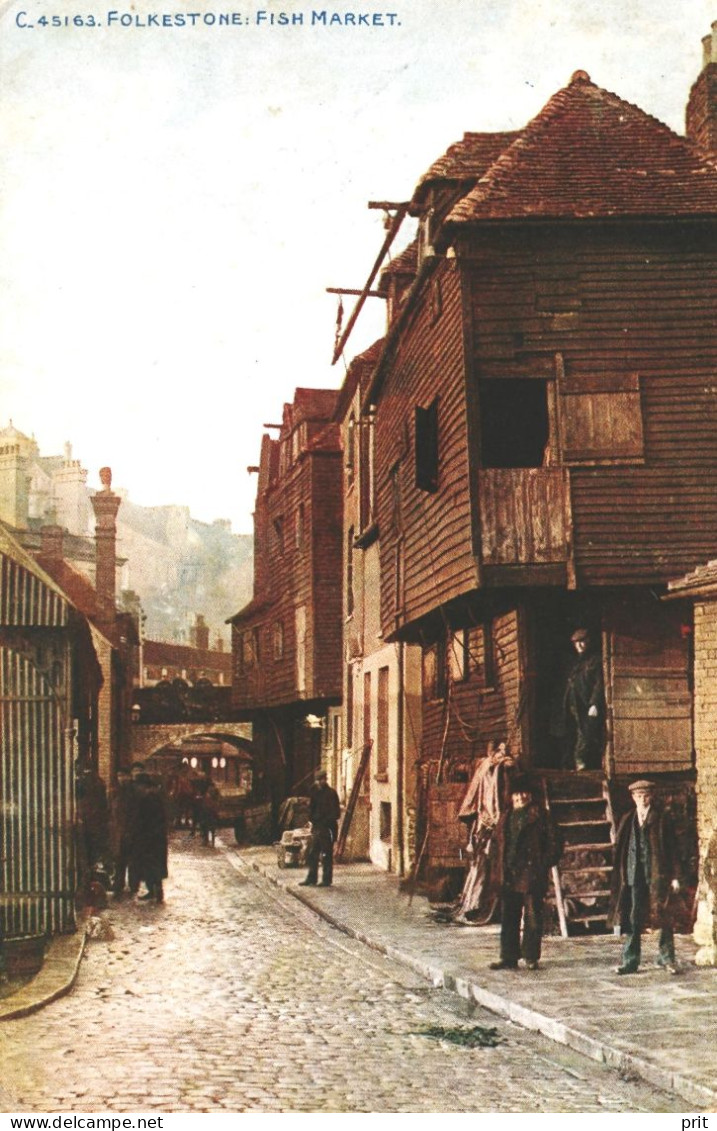 Folkestone Fish Market Kent England 1911 Used Postcard To Belgium. Publisher The Photochrom Co London & Tunbridge Wells - Folkestone