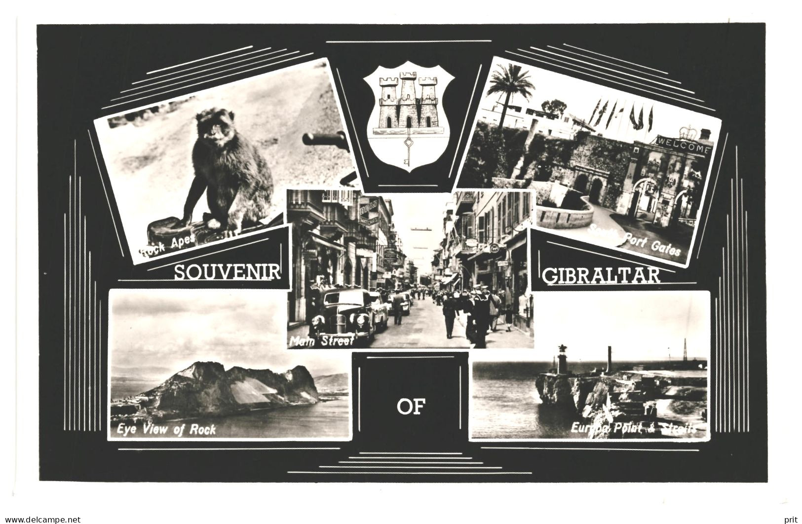 Souvenir Of Gibraltar 1950s Unused Multi-View Photo Postcard. Publisher The Rock Photographic Studio, Gibraltar - Gibraltar