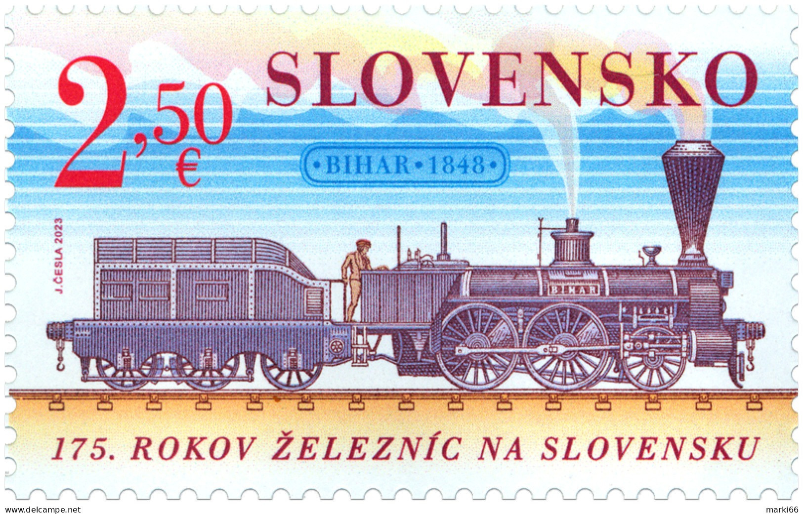 Slovakia - 2023 - 175th Anniversary Of Slovak Rail Transport - Mint Stamp - Nuovi