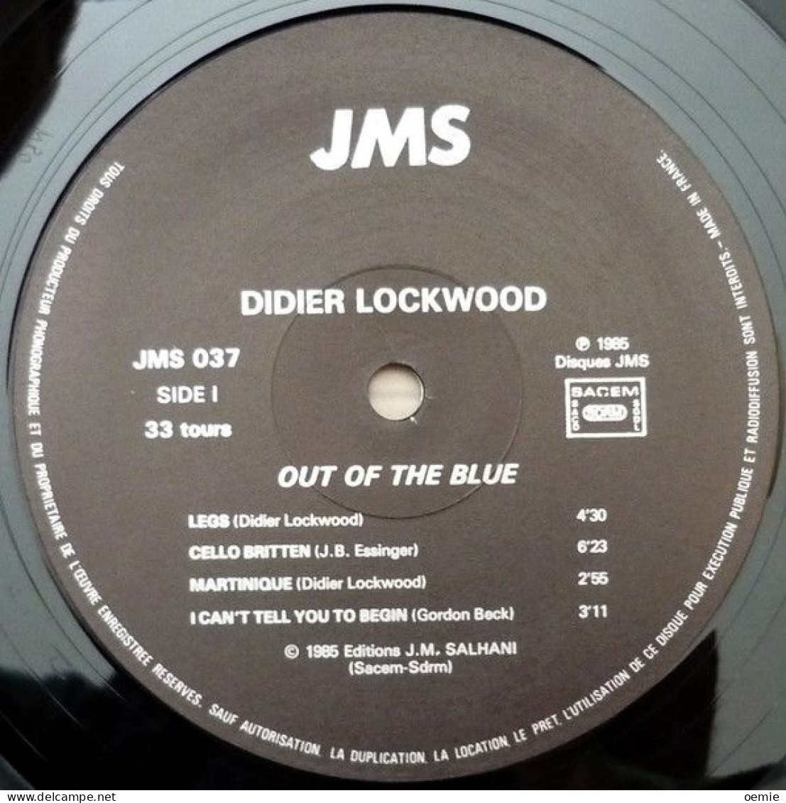 DIDIER  LOCK WOOD /  OUT OF THE BLUE - Jazz