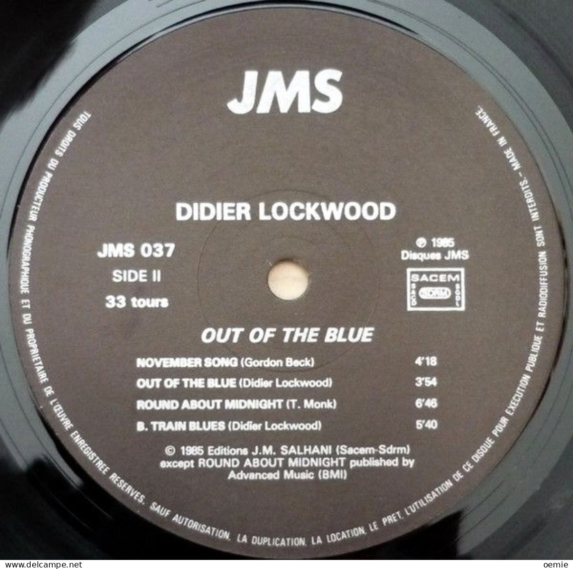 DIDIER  LOCK WOOD /  OUT OF THE BLUE - Jazz