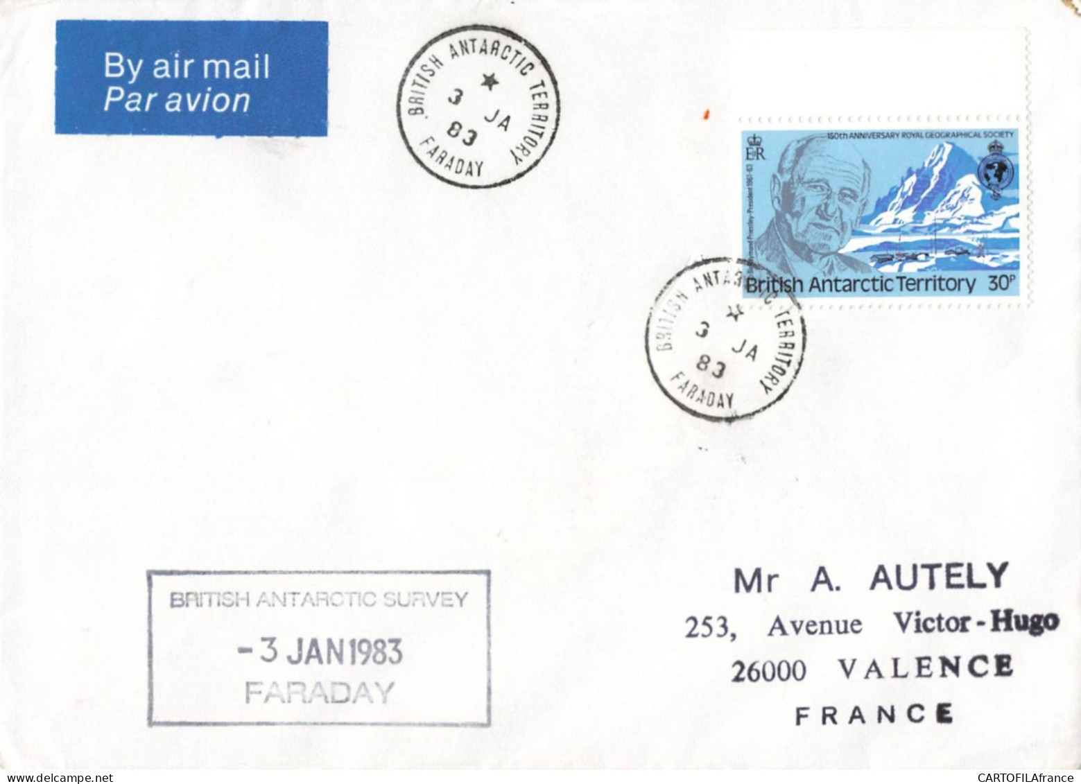 Lettre BRITISH ANTARTIC TERRITORY 1983 - Briefe U. Dokumente