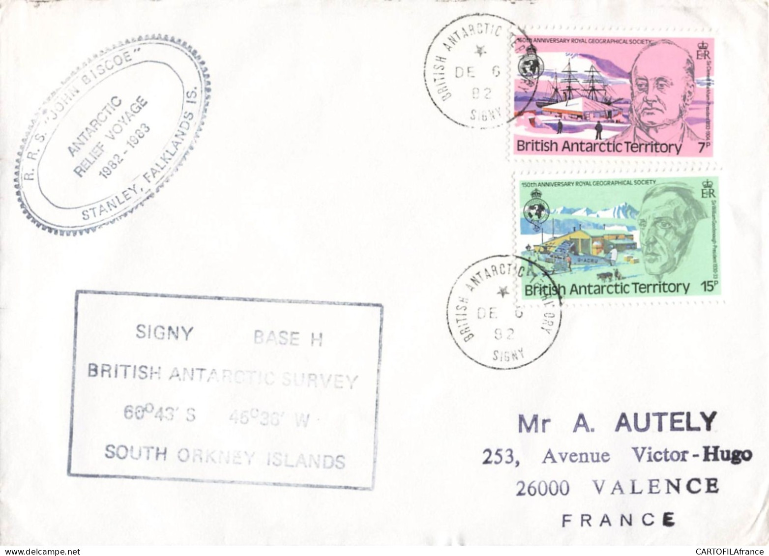 Lettre BRITISH ANTARTIC TERRITORY 1982 - Storia Postale