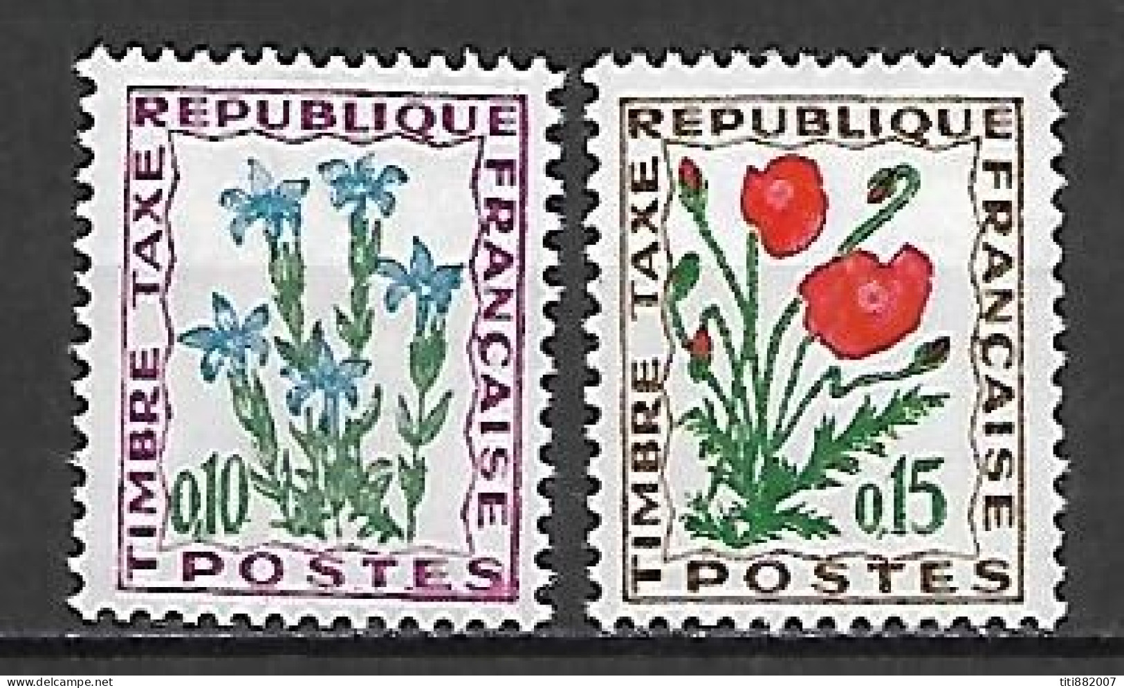 FRANCE    -    TAXE    -  1964 . Y&T N° 96 à 97 **  FLEURS. - 1960-.... Mint/hinged