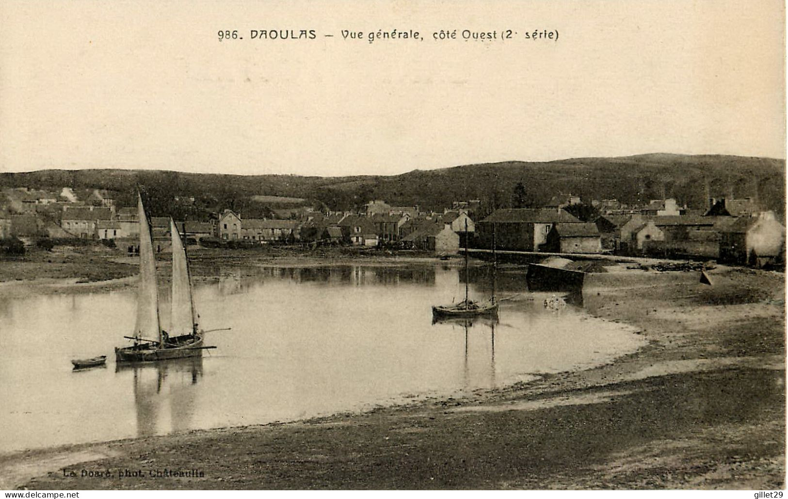 DAOULAS (29) - VUE GÉNÉRALE, CÔTÉ OUEST - 2E SÉRIE - ENDOS 3/4 - VERT - LA DOARÉ, PHOT - - Daoulas