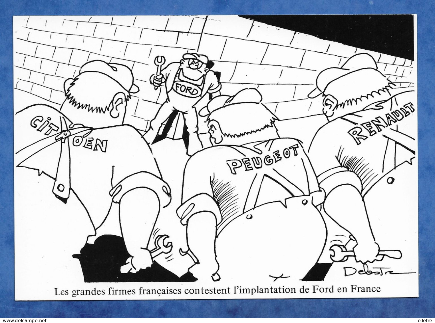 CPM Carricature Politique Dessin De Presse De Delestre Est Républicain Arrivée Des Voitures Ford Sur Le Marché Humour ! - Satiriques