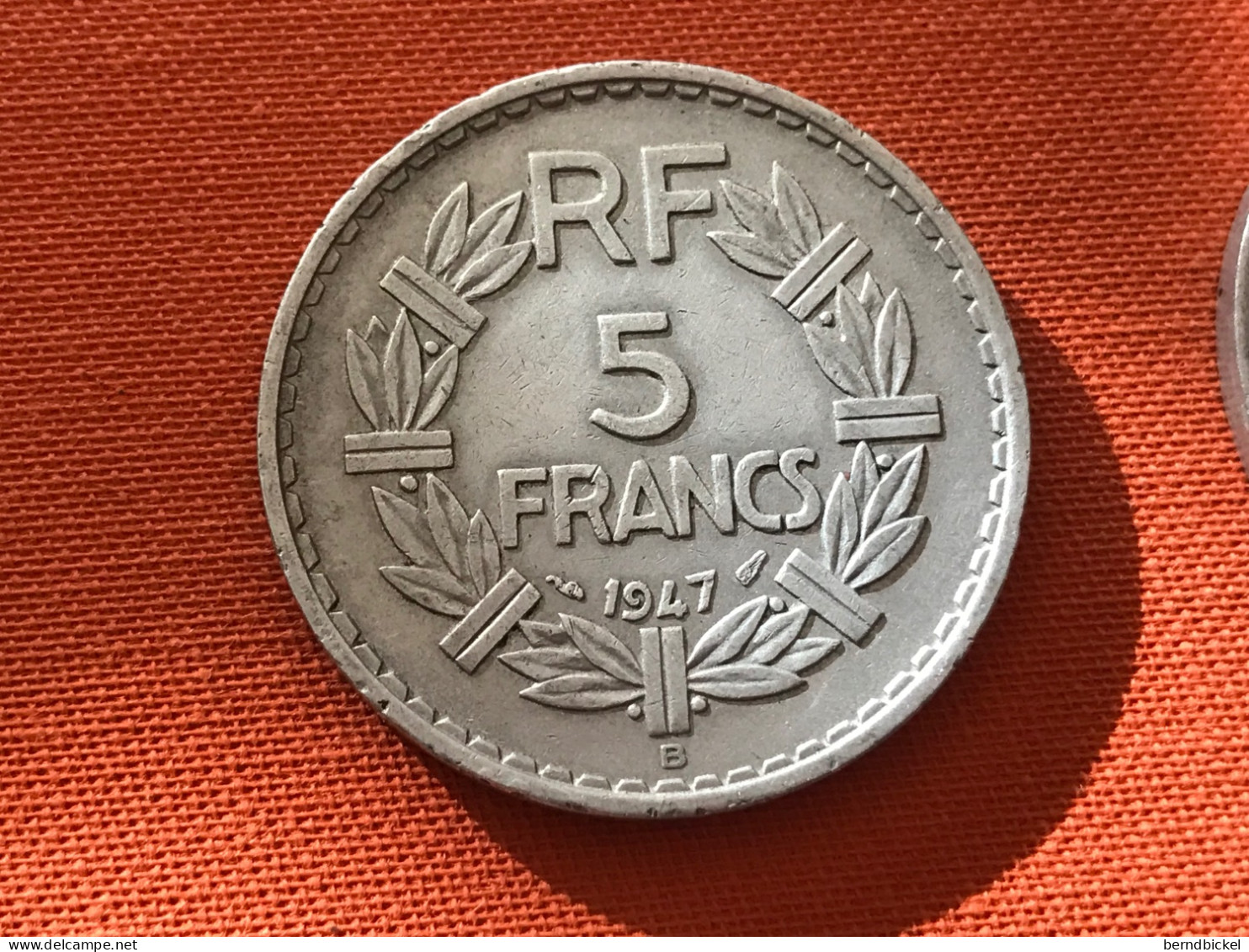 Münze Münzen Umlaufmünze Frankreich 5 Francs 1947 Münzzeichen B - 5 Francs
