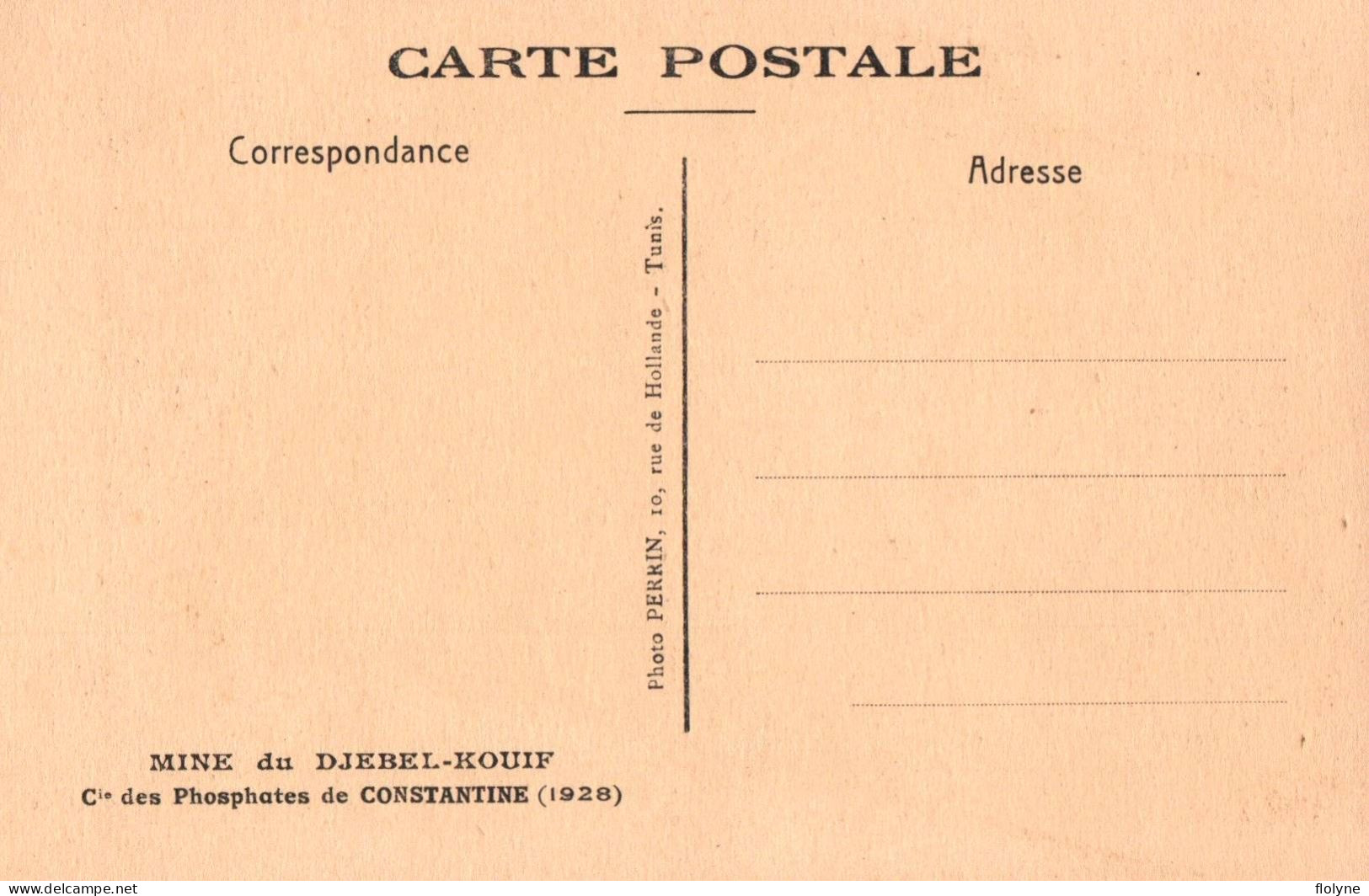 constantine - série de 17 cpa - Mine du DJEBEL KOUIF , compagnie des phosphates - 1928 - algérie algeria