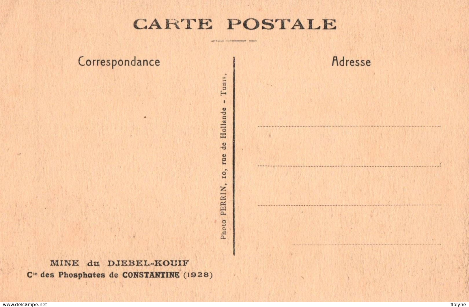 constantine - série de 17 cpa - Mine du DJEBEL KOUIF , compagnie des phosphates - 1928 - algérie algeria