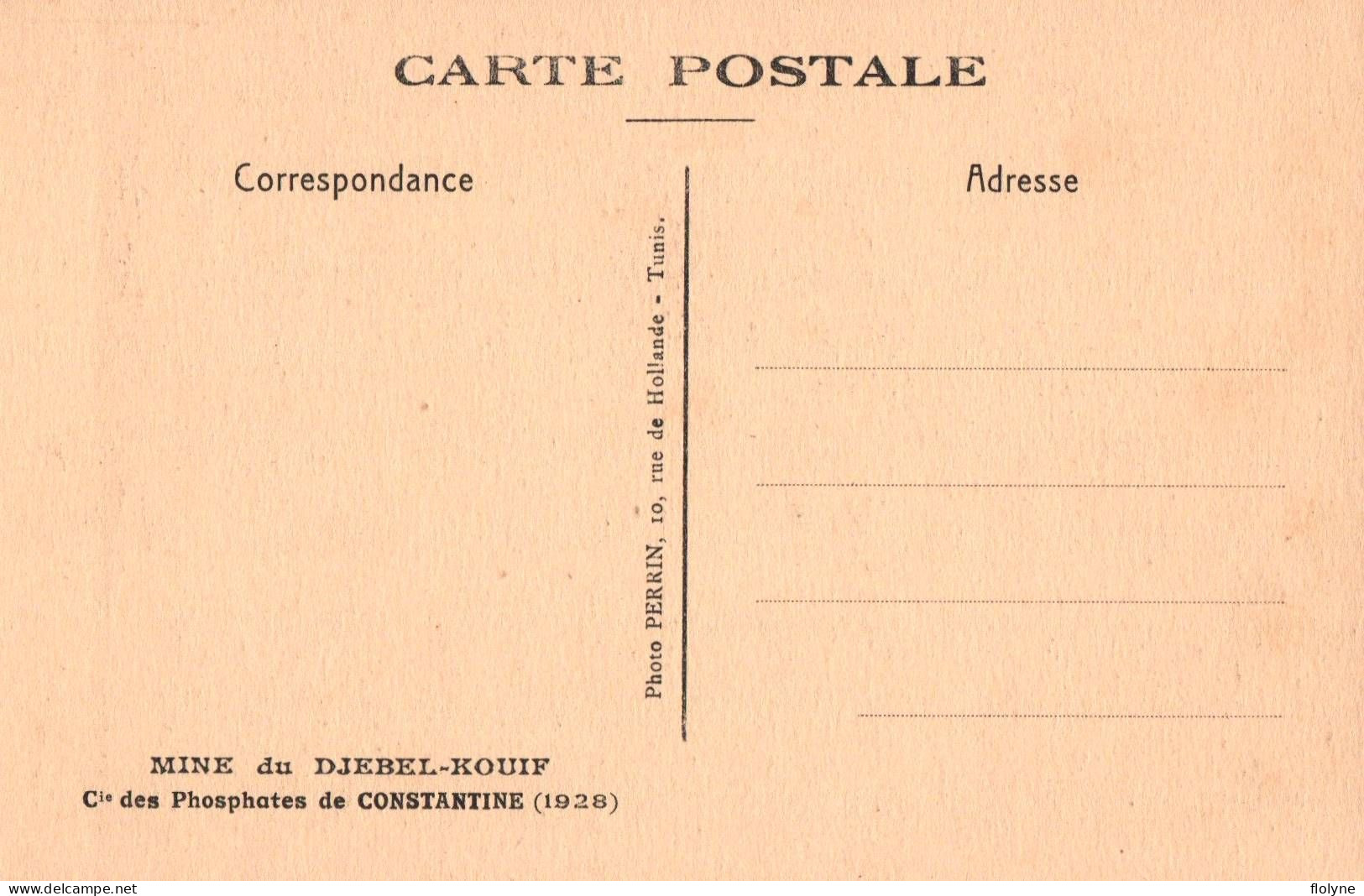 constantine - série de 17 cpa - Mine du DJEBEL KOUIF , compagnie des phosphates - 1928 - algérie algeria