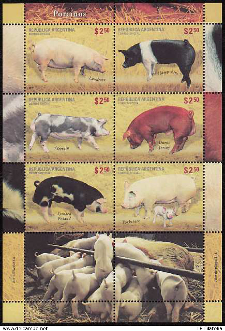 Argentina - 2011 - Souvenir Sheet - Pigs - - Ongebruikt