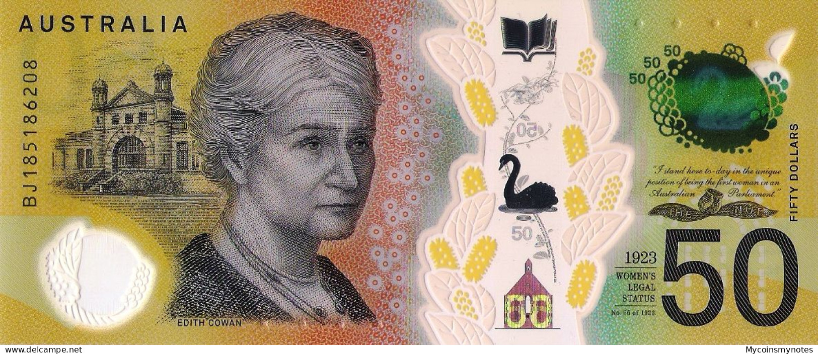 AUSTRALIA, $50, 2018, P65a, POLYMER With An ERROR, UNC - Moneda Local
