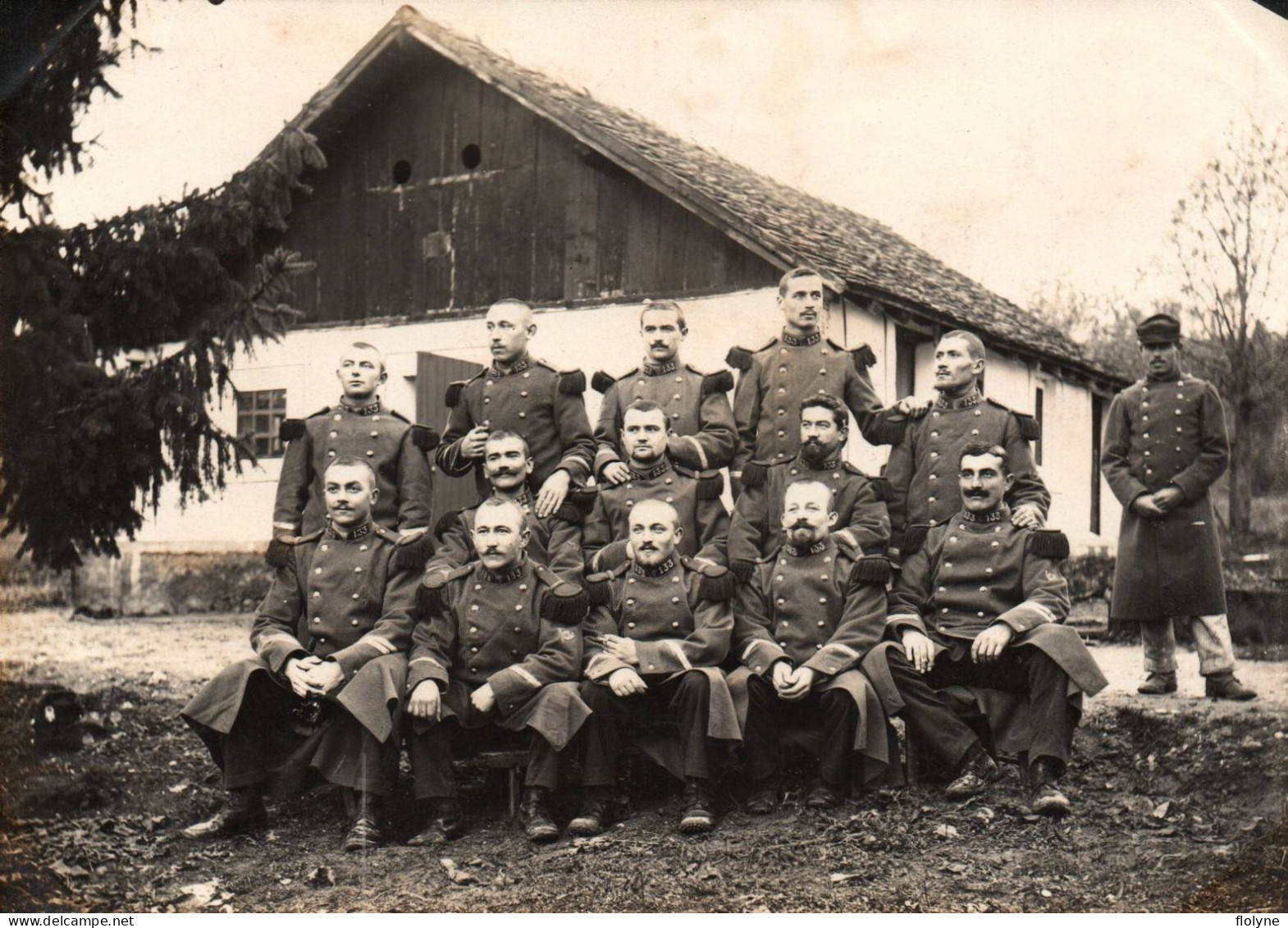 Belley - Militaria - Photo Albuminée 1900 - Groupe De Militaires Du 133ème Régiment D'infanterie - Belley