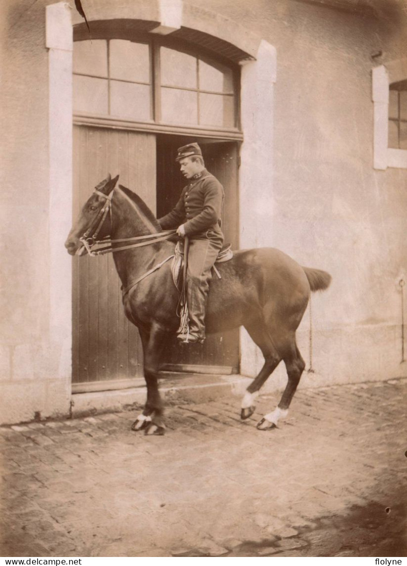 Belley - Militaria - Photo Albuminée 1900 - Militaire Du 133ème Régiment D'infanterie - Soldat à Cheval , Cavalier - Belley