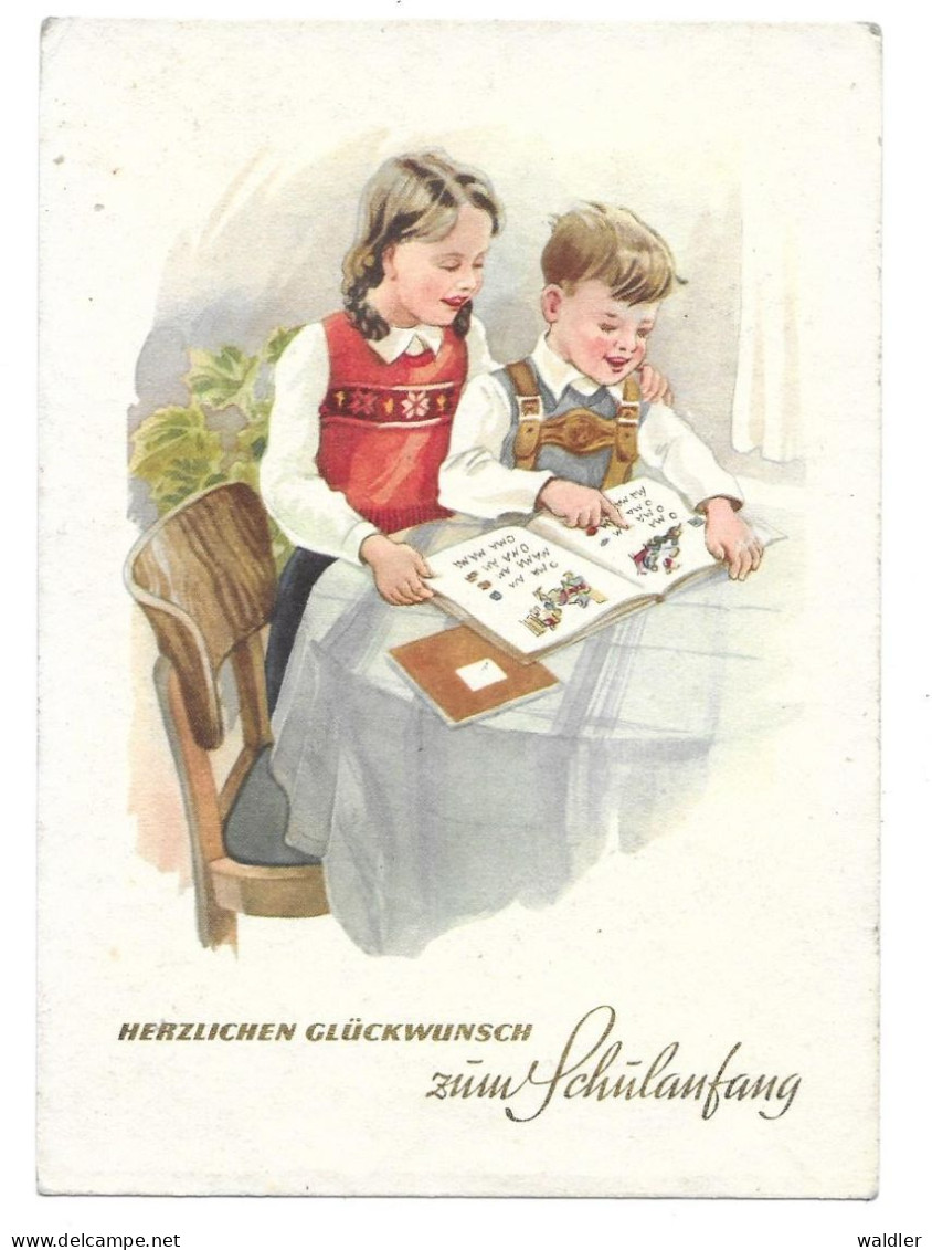 HERZLICHEN GLÜCKWUNSCH ZUM SCHULANFANG  1953 - Einschulung