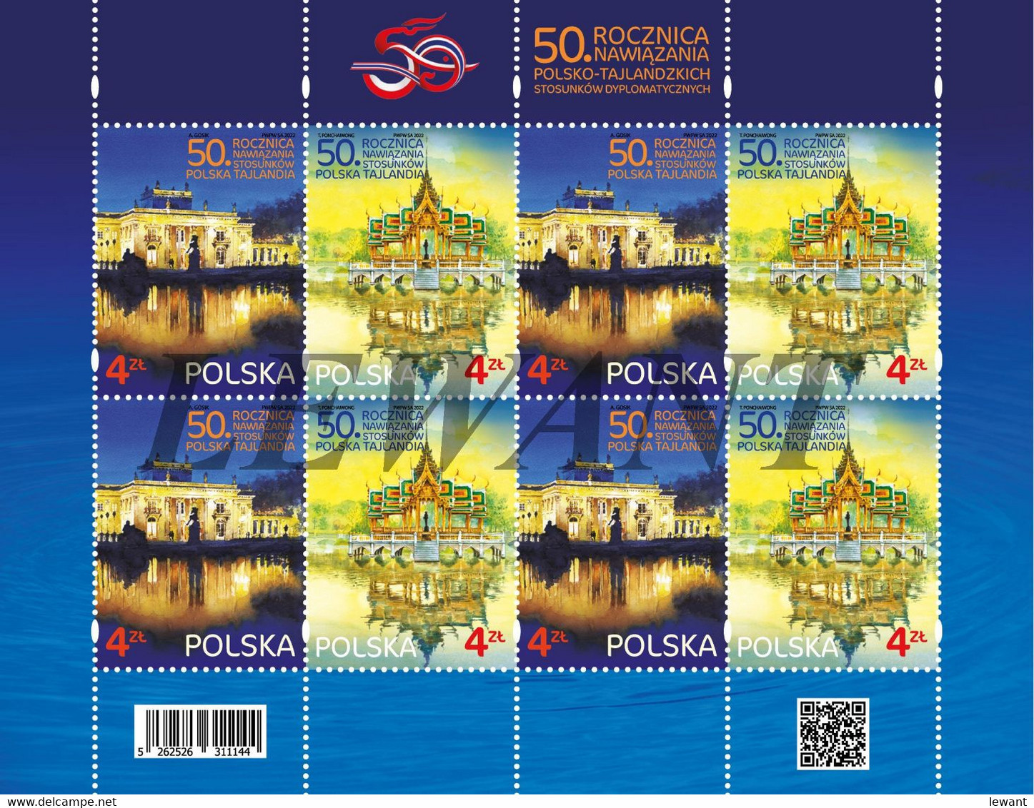 2022.11.14. 50th Anniversary Of Establishing Polish-Thai Diplomatic Relations - MNH Sheet - Neufs