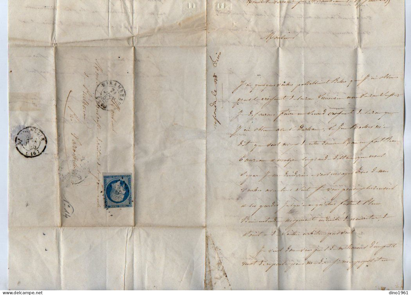 TB 4435 - 1855 - LAC - Lettre De M. BLANC - FONTENILLE / MP MIRAMBEAU / Pour M. BOUSCASSE à PUILBOREAU Près LA ROCHELLE - Personnages Historiques