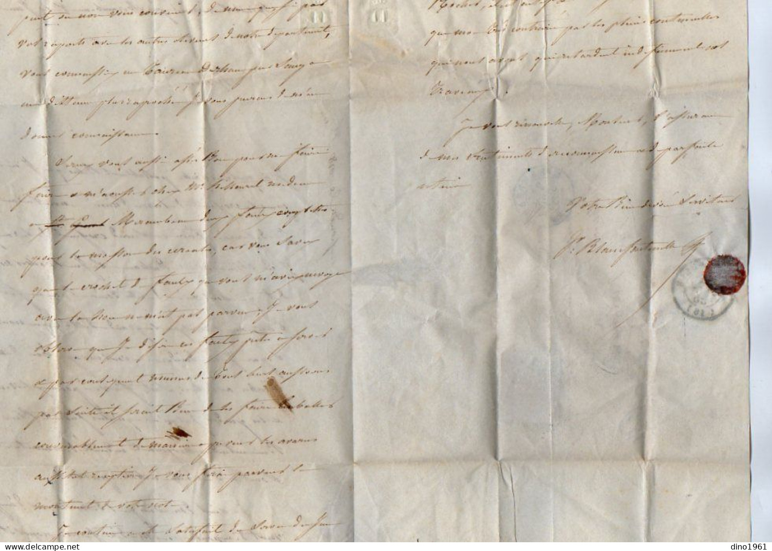 TB 4435 - 1855 - LAC - Lettre De M. BLANC - FONTENILLE / MP MIRAMBEAU / Pour M. BOUSCASSE à PUILBOREAU Près LA ROCHELLE - Historische Personen