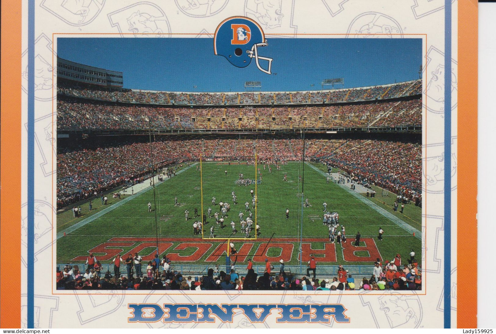 Mile High Stadium Denver Colorado USA CPM  National Football League  Play  Football Stade Brocos Animation   2sc - Denver