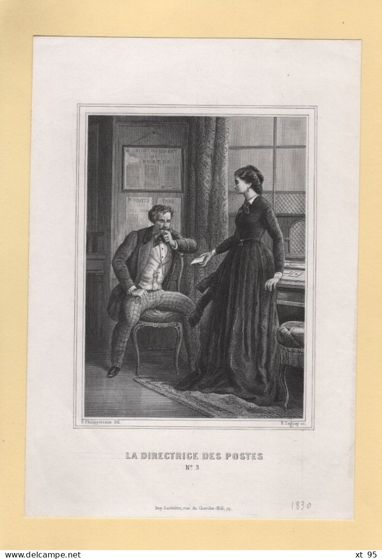 Gravure - La Directrice Des Postes - 1830 - Stiche & Gravuren