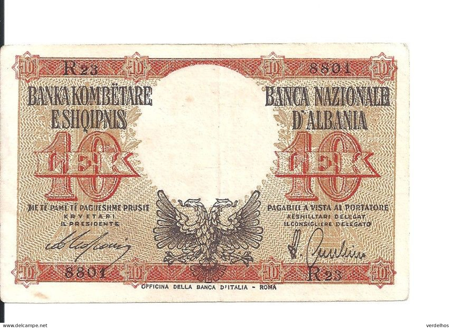 ALBANIE 10 LEK ND1940 VF+ P 11 - Albanië