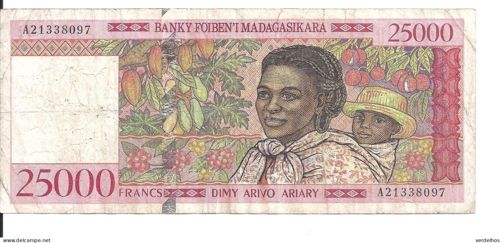 MADAGASCAR 25000 FRANCS ND1998 VF P 82 - Madagaskar