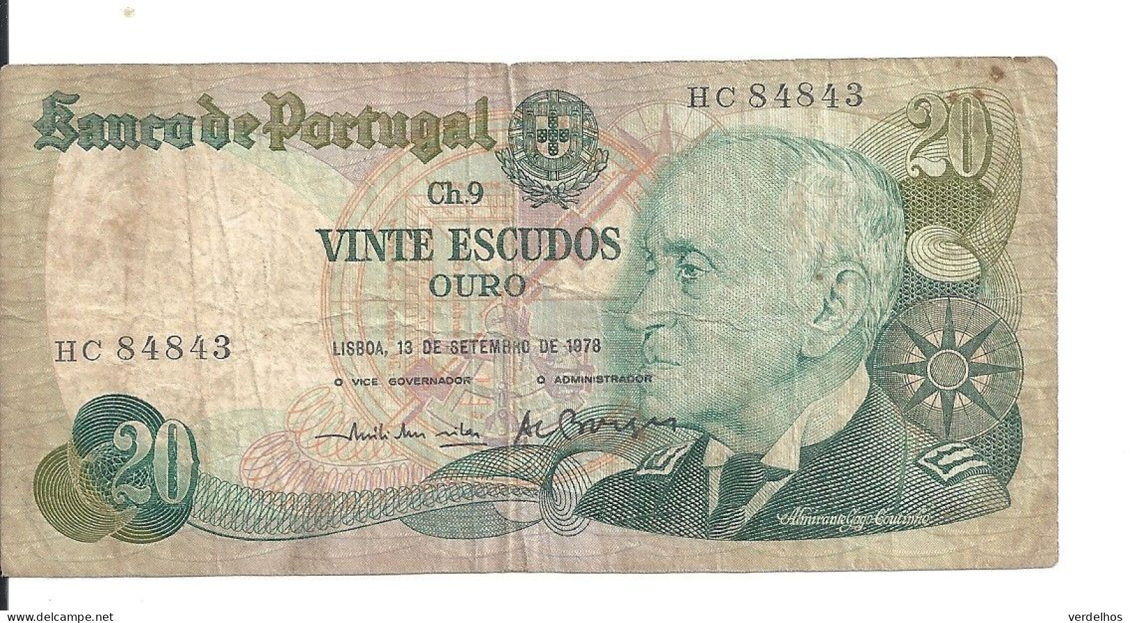 PORTUGAL 20 ESCUDOS 1978 VF P 176 A - Portugal