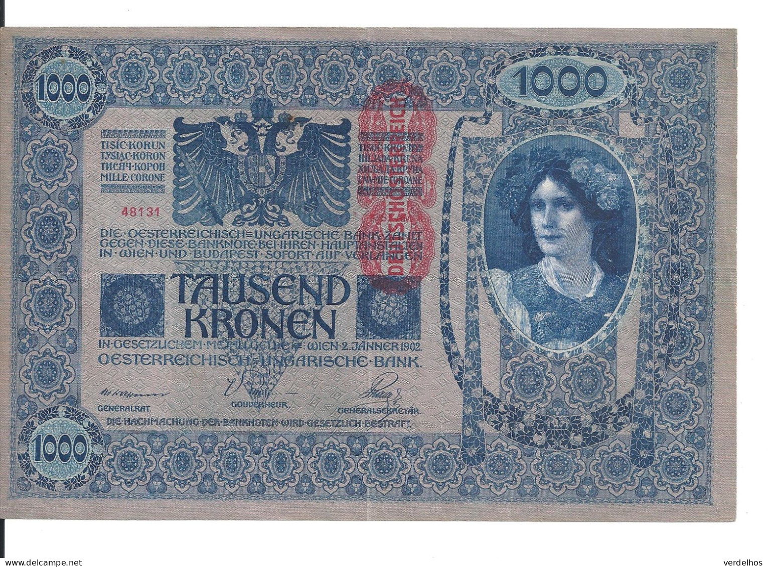 AUTRICHE 1000 KRONEN ND1919 XF P 59 - Oesterreich