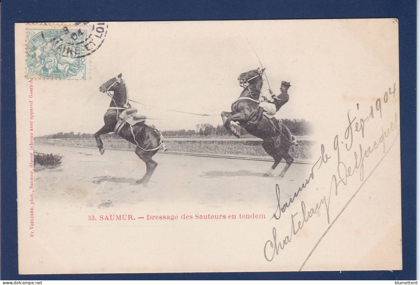 CPA 1 Euro Cheval Horse Chevaux Militaria Circulé Prix De Départ 1 Euro - Pferde