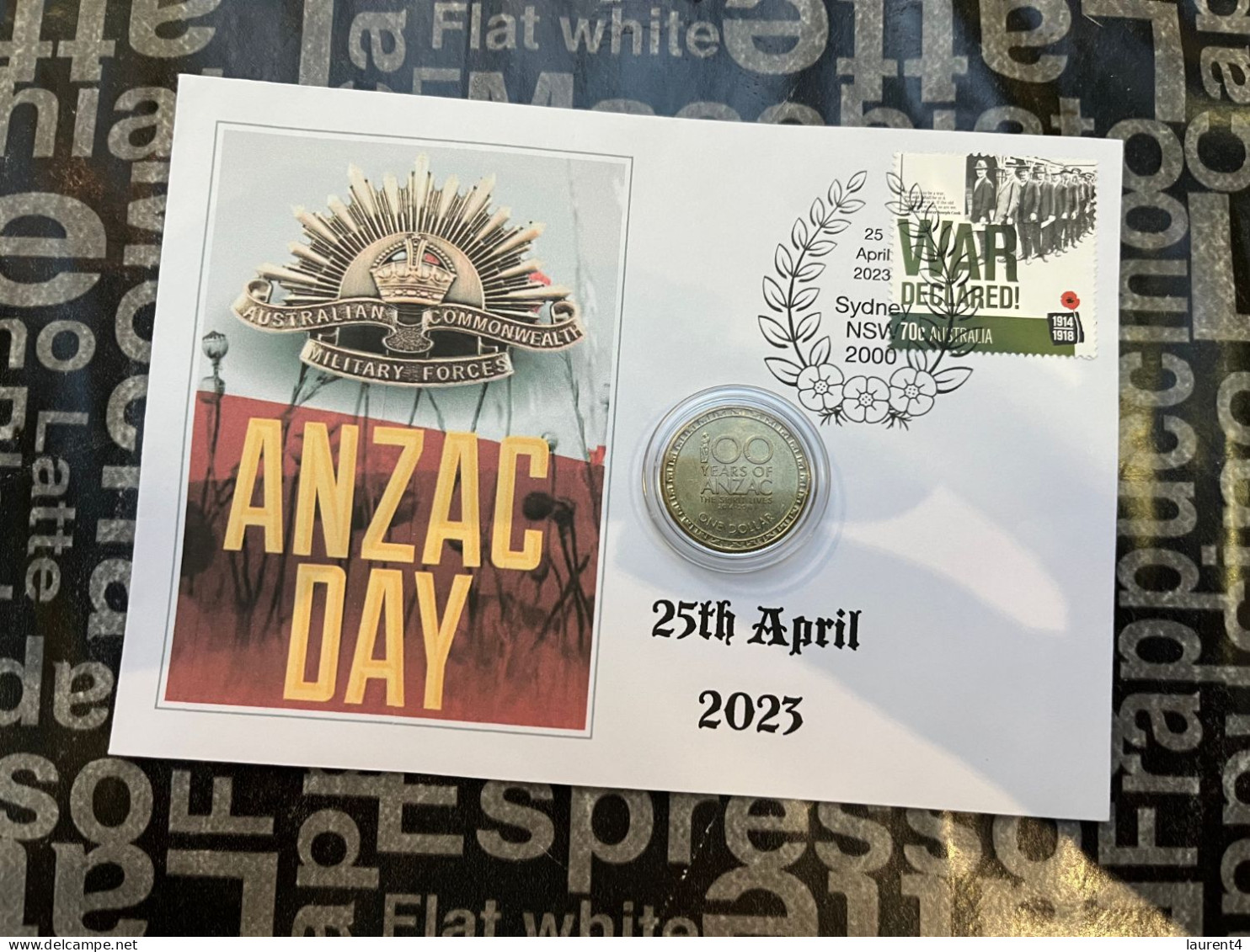 6-11-2023 (1 V 30 B) ANZAC Day 2023 - With $1.00 ANZAC Coin & Military Stamp - Dollar