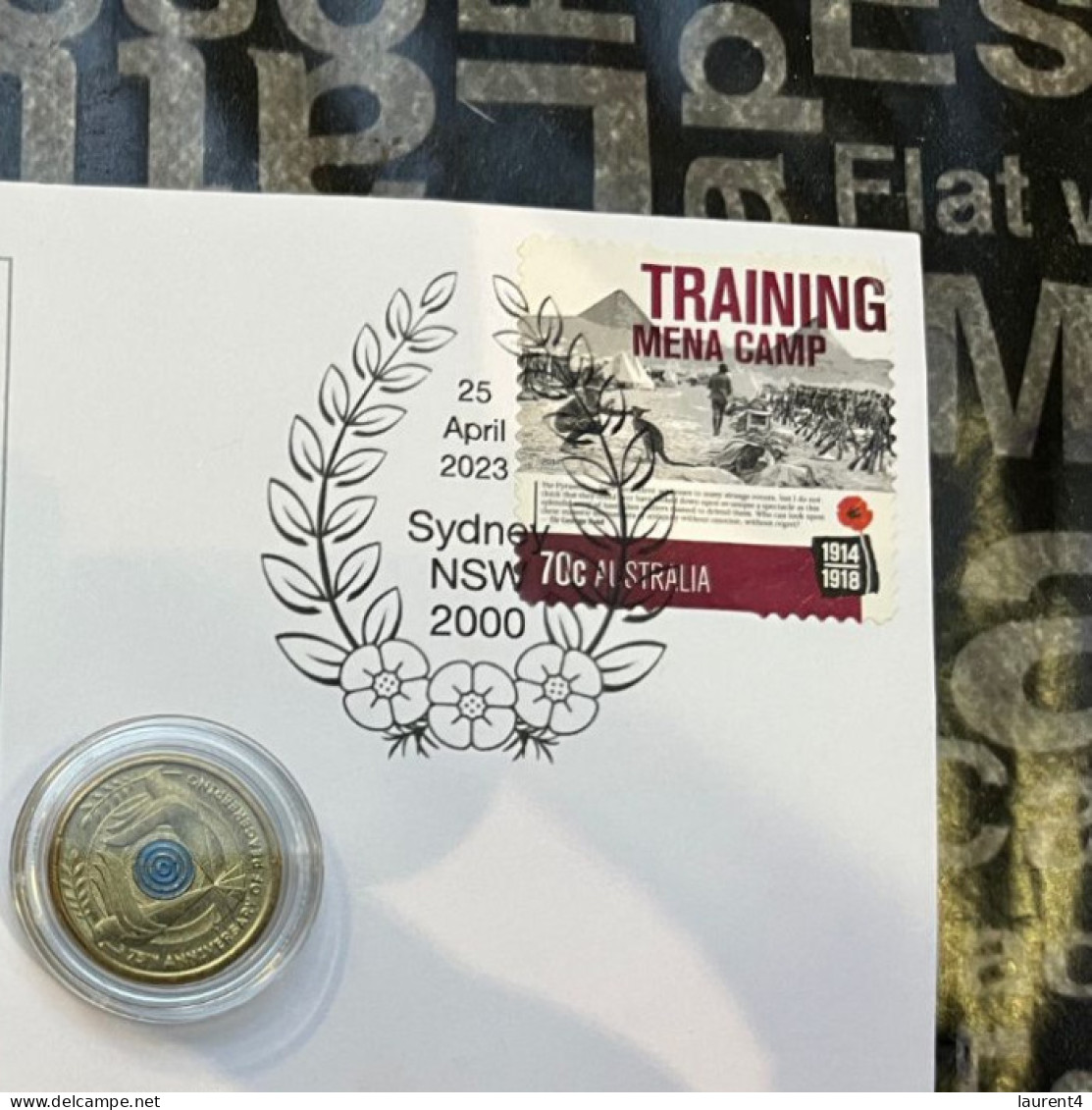 6-11-2023 (1 V 30 B) ANZAC Day 2023 - With $2.00 Peacekeepers Coin & Military Stamp - Dollar