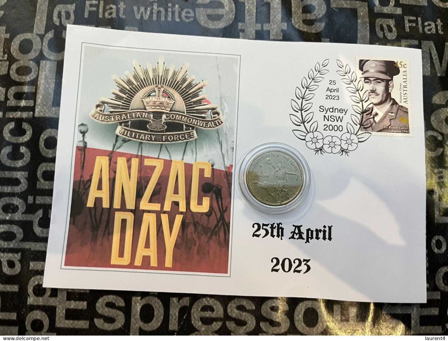 6-11-2023 (1 V 30 B) ANZAC Day 2023 - With $ 1.00 Military Coin & Military Stamp - Dollar