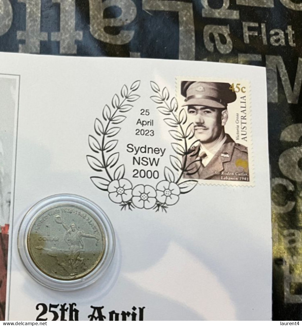 6-11-2023 (1 V 30 B) ANZAC Day 2023 - With $ 1.00 Military Coin & Military Stamp - Dollar