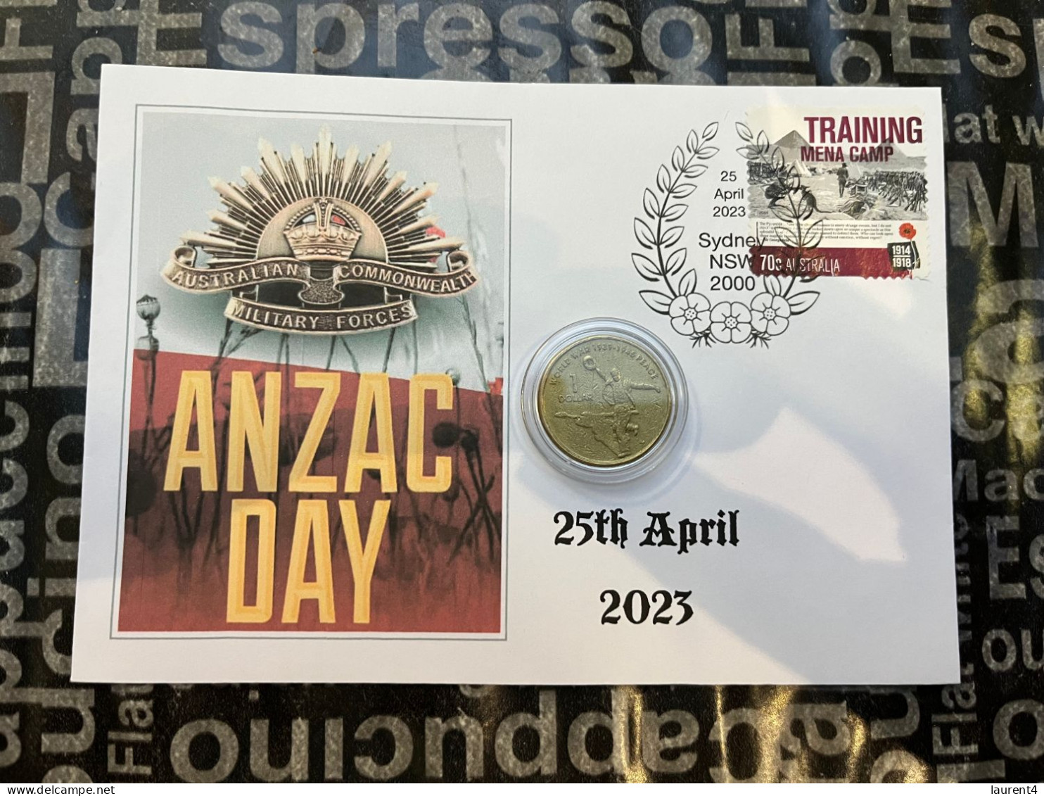 6-11-2023 (1 V 30) ANZAC Day 2023 - With $ 1.00 Military Coin & Military Stamp - Dollar