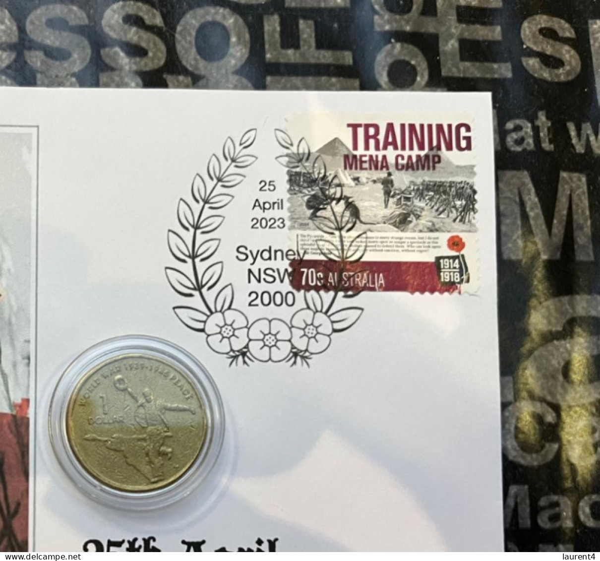 6-11-2023 (1 V 30) ANZAC Day 2023 - With $ 1.00 Military Coin & Military Stamp - Dollar