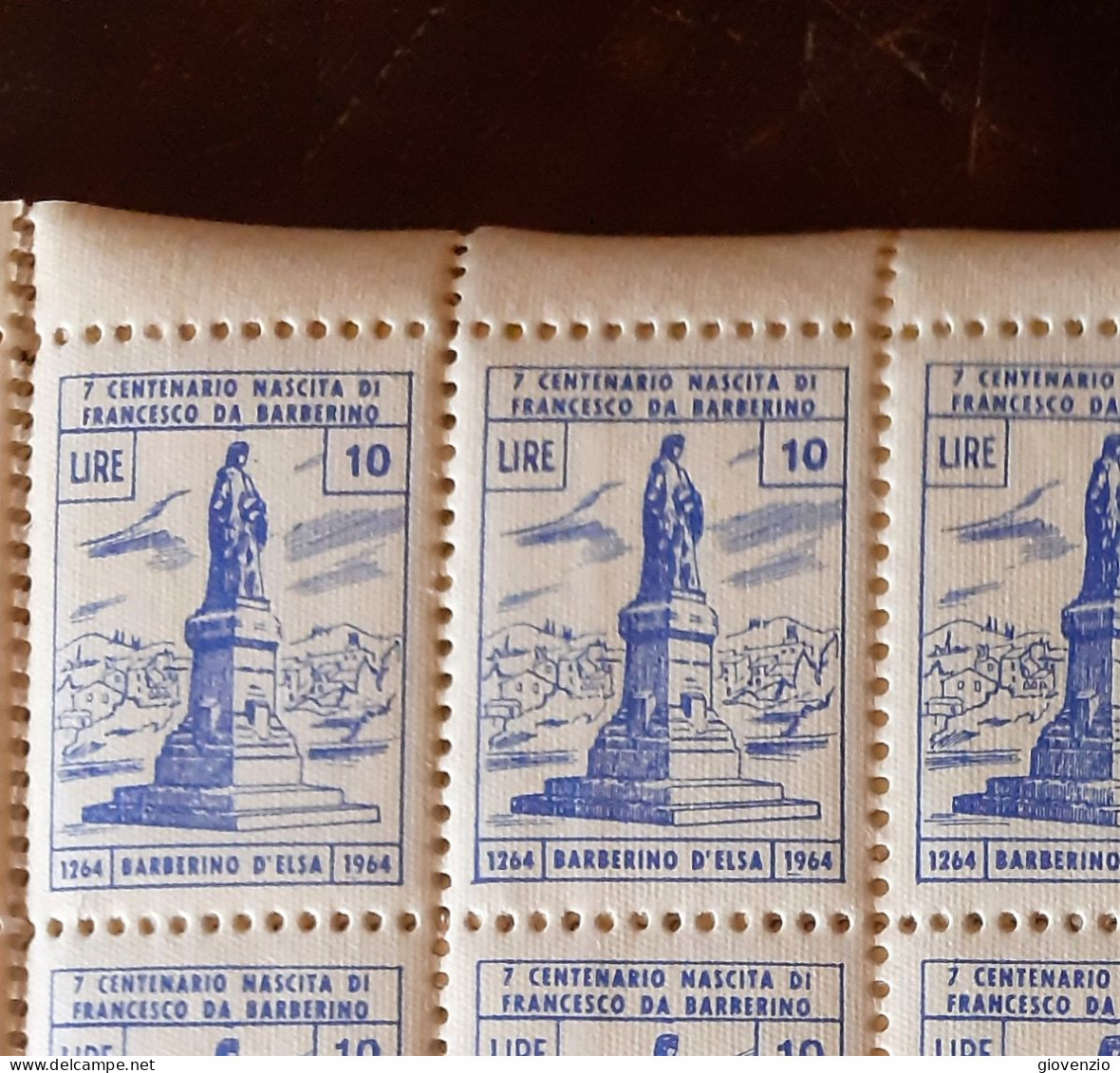 ITALIA 1964 TOSCANA COMUNE DI BARBERINO VAL D'ELSA FOGLIO MARCHE DA LIRE 10 - Revenue Stamps