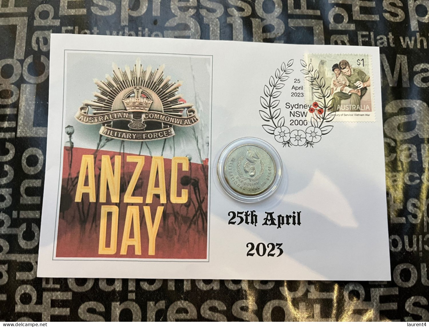 6-11-2023 (1 V 30) ANZAC Day 2023 - With $ 1.00 Military Peace Coin & Military Stamp - Dollar