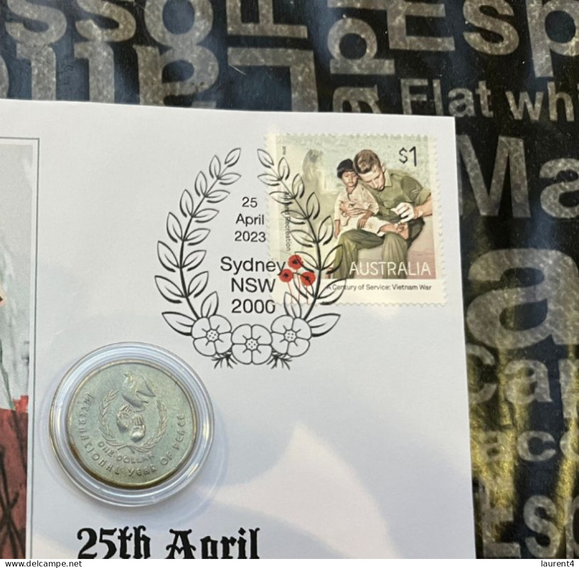 6-11-2023 (1 V 30) ANZAC Day 2023 - With $ 1.00 Military Peace Coin & Military Stamp - Dollar