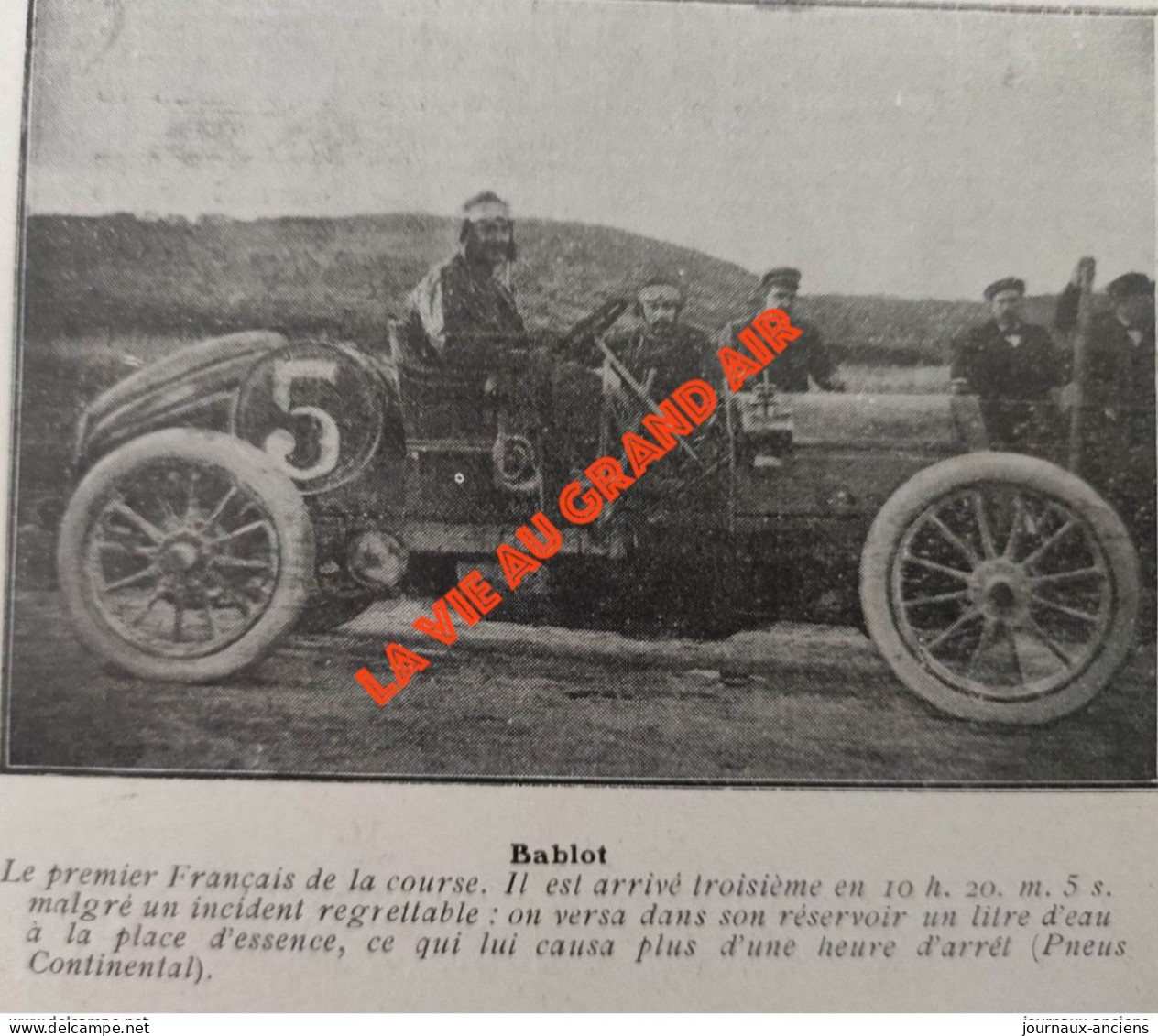 1906 COURSE AUTOMOBILE - LA TARGA FLORIO - CAGNO - VOITURE ITALIA - BALBOT - PNEUS CONTINENTAL - LA VIE AU GRAND AIR - Bücher