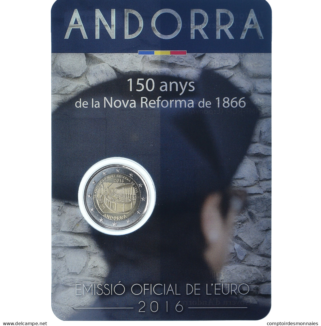 Andorre, 2 Euro, Réforme De 1866, 2016, FDC, Bimétallique - Andorre