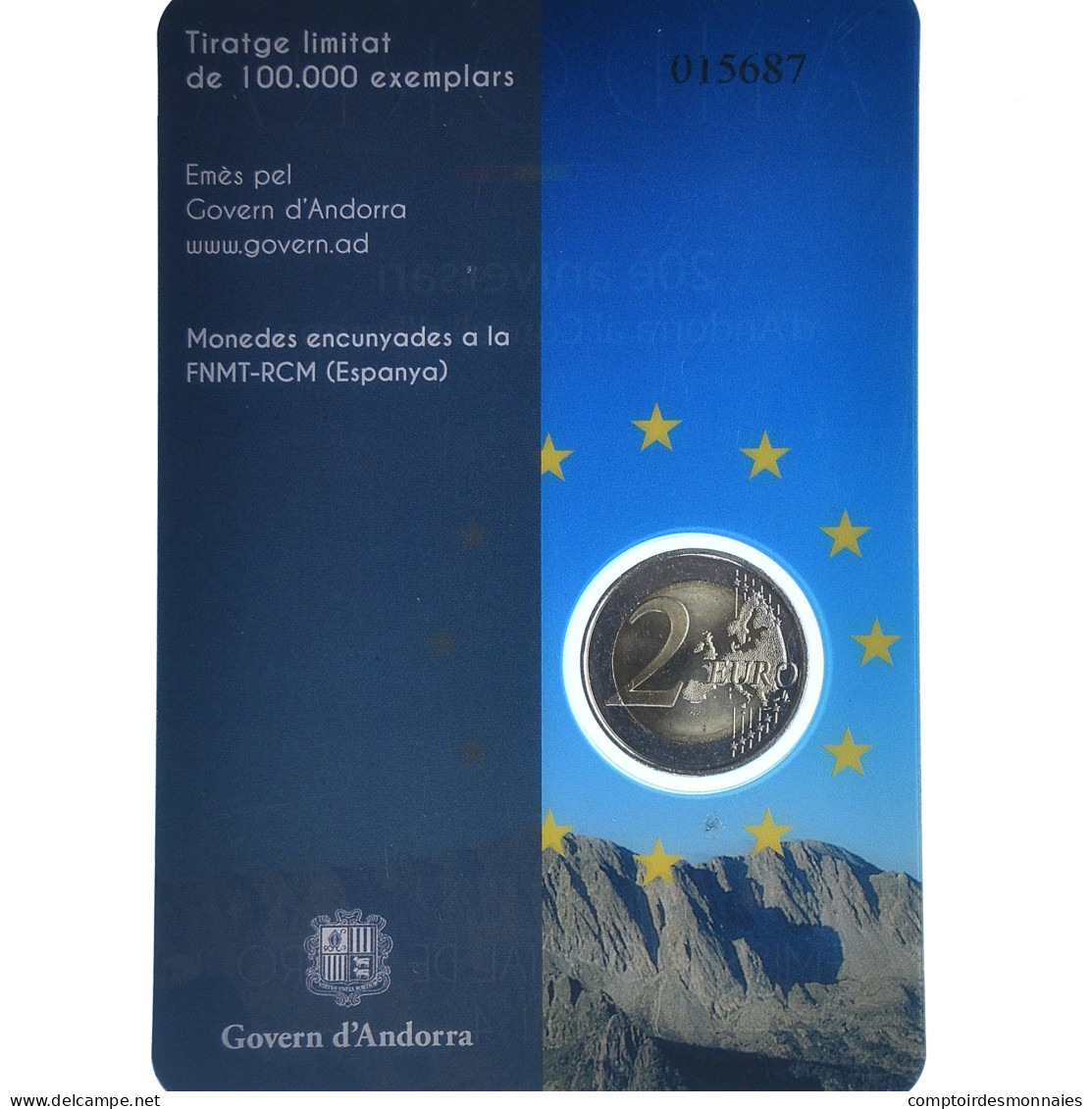 Andorre, 2 Euro, Conseil De L'Europe, 2014, Coin Card, FDC, Bimétallique - Andorra