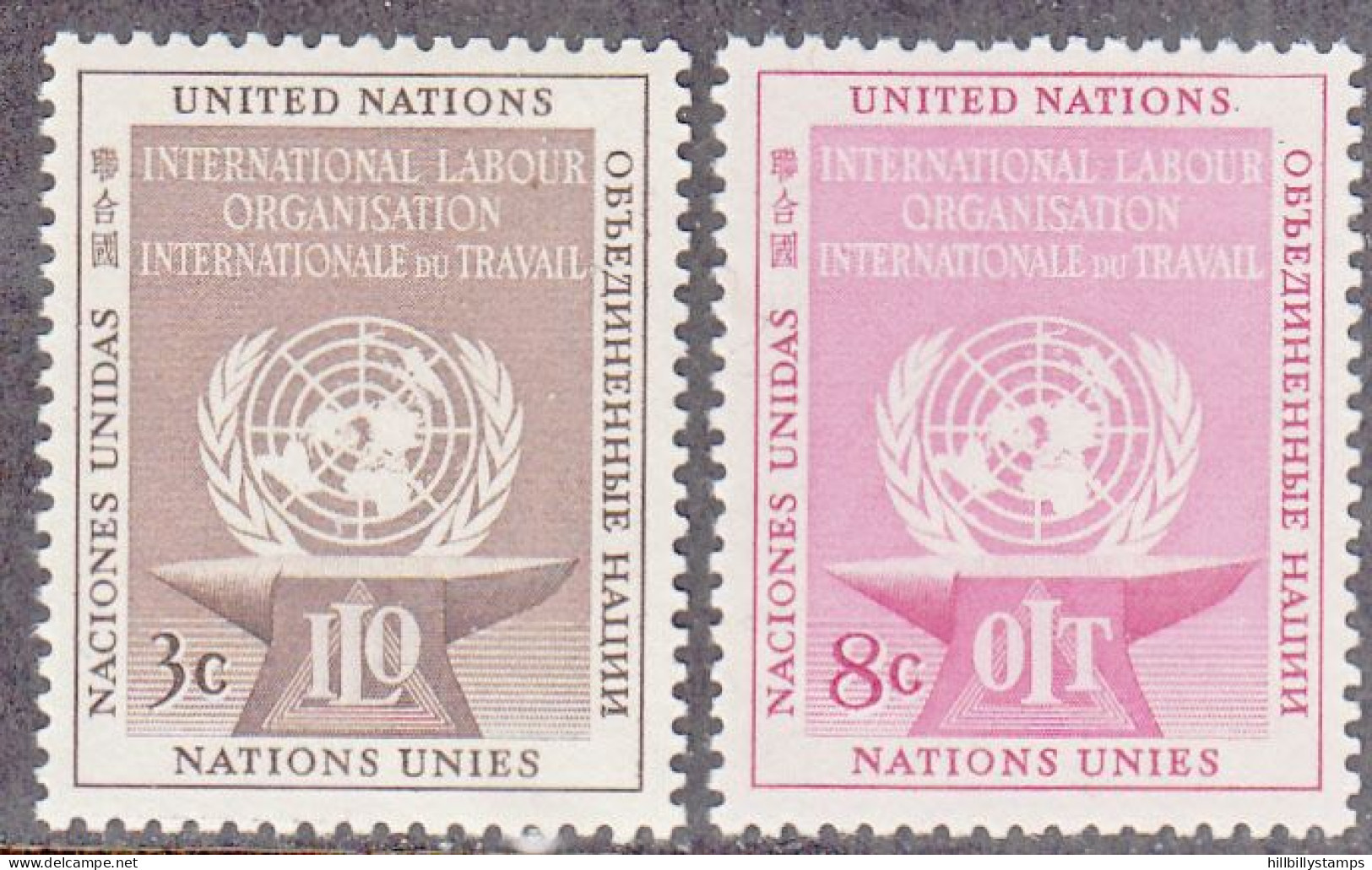 UNITED NATIONS NY   SCOTT NO 25-26    MNH     YEAR  1954 - Ungebraucht