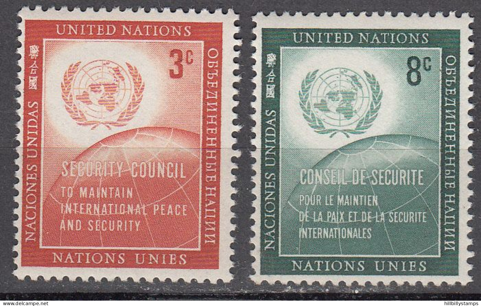 UNITED NATIONS NY   SCOTT NO 55-56    MNH     YEAR  1957 - Ongebruikt